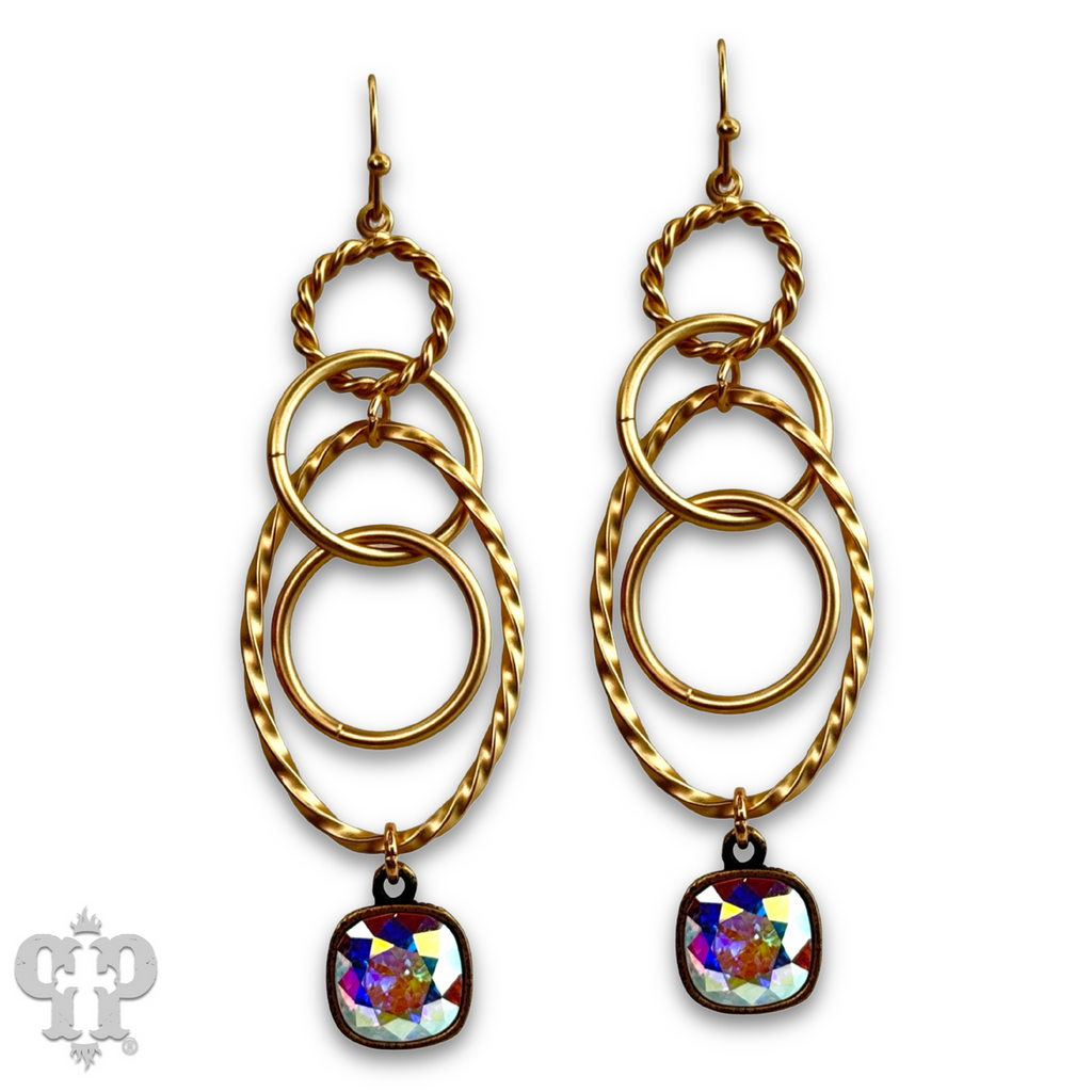 Multi ring earring with crystals from Swarovski®