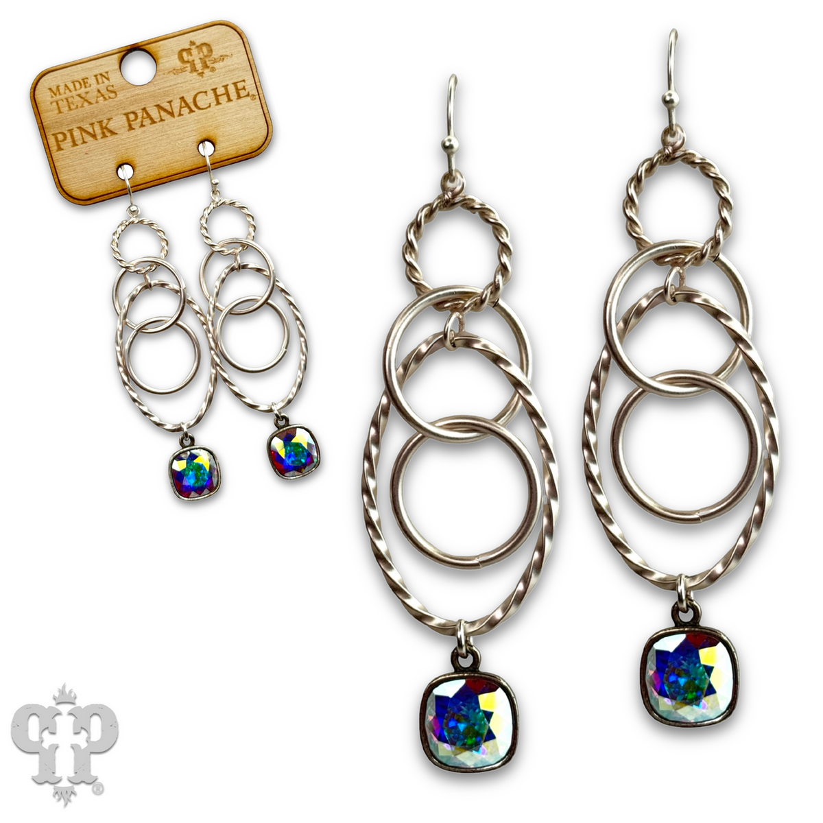 Multi ring earring with crystals from Swarovski®