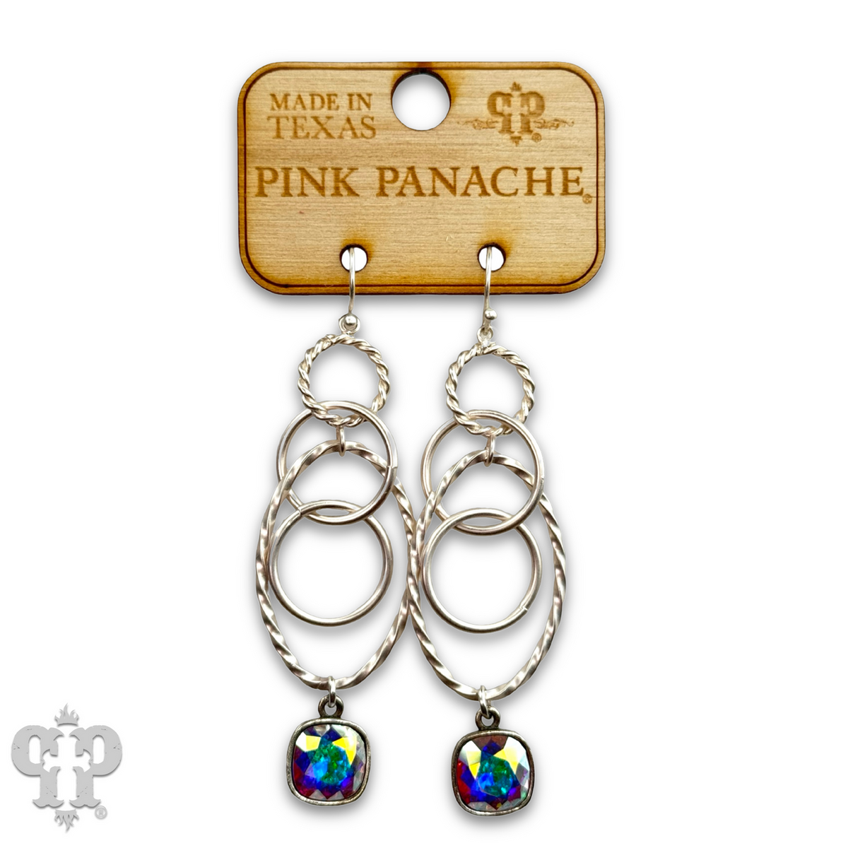 Multi ring earring with crystals from Swarovski®
