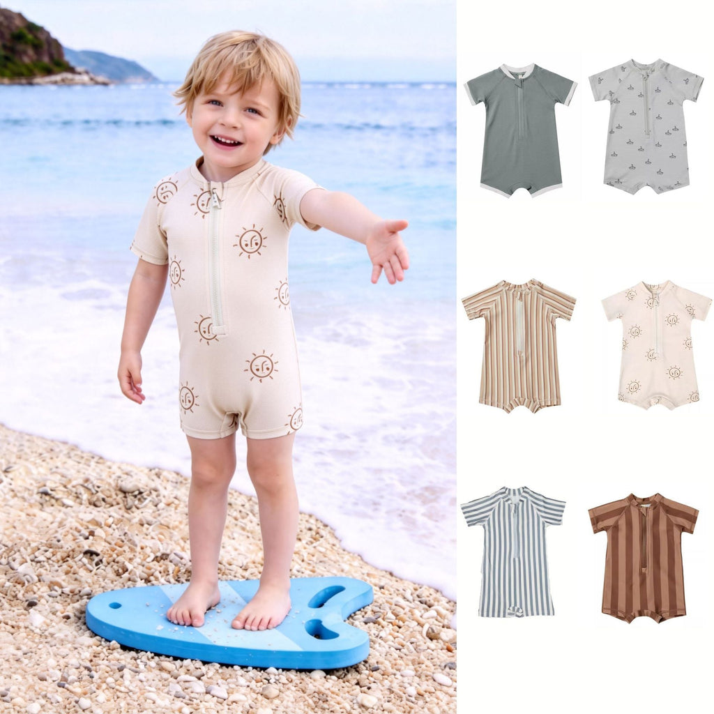 Boys Fresh-Style One-Piece Sun-Protection Swimsuit