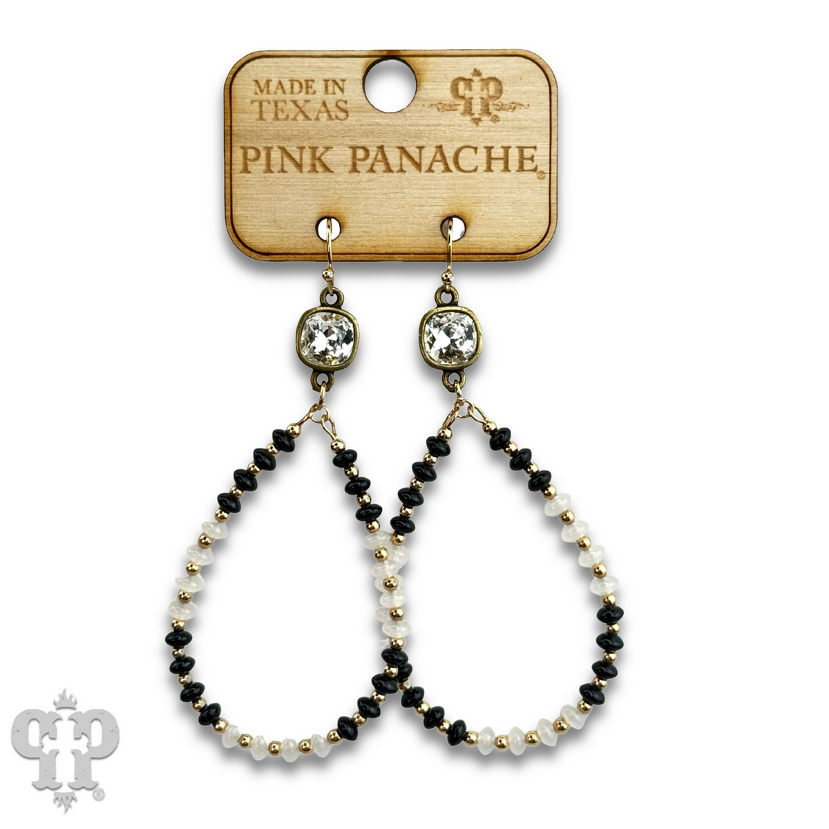 Mixed color saucer bead teardrop earring with crystals from Swarovski®