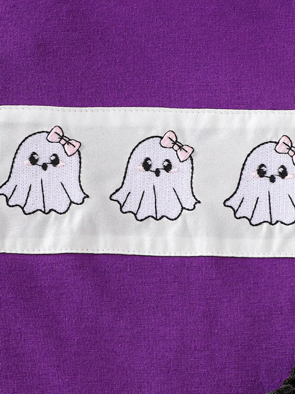 Children's Halloween Pumpkin Long Sleeve Top and Spiderweb Bell Bottom Set