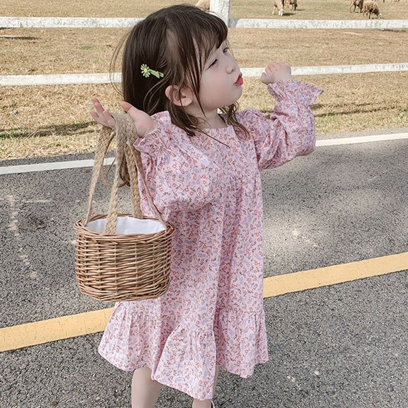 Spring New Korean-style Childrens Dress Mid-length Skirt