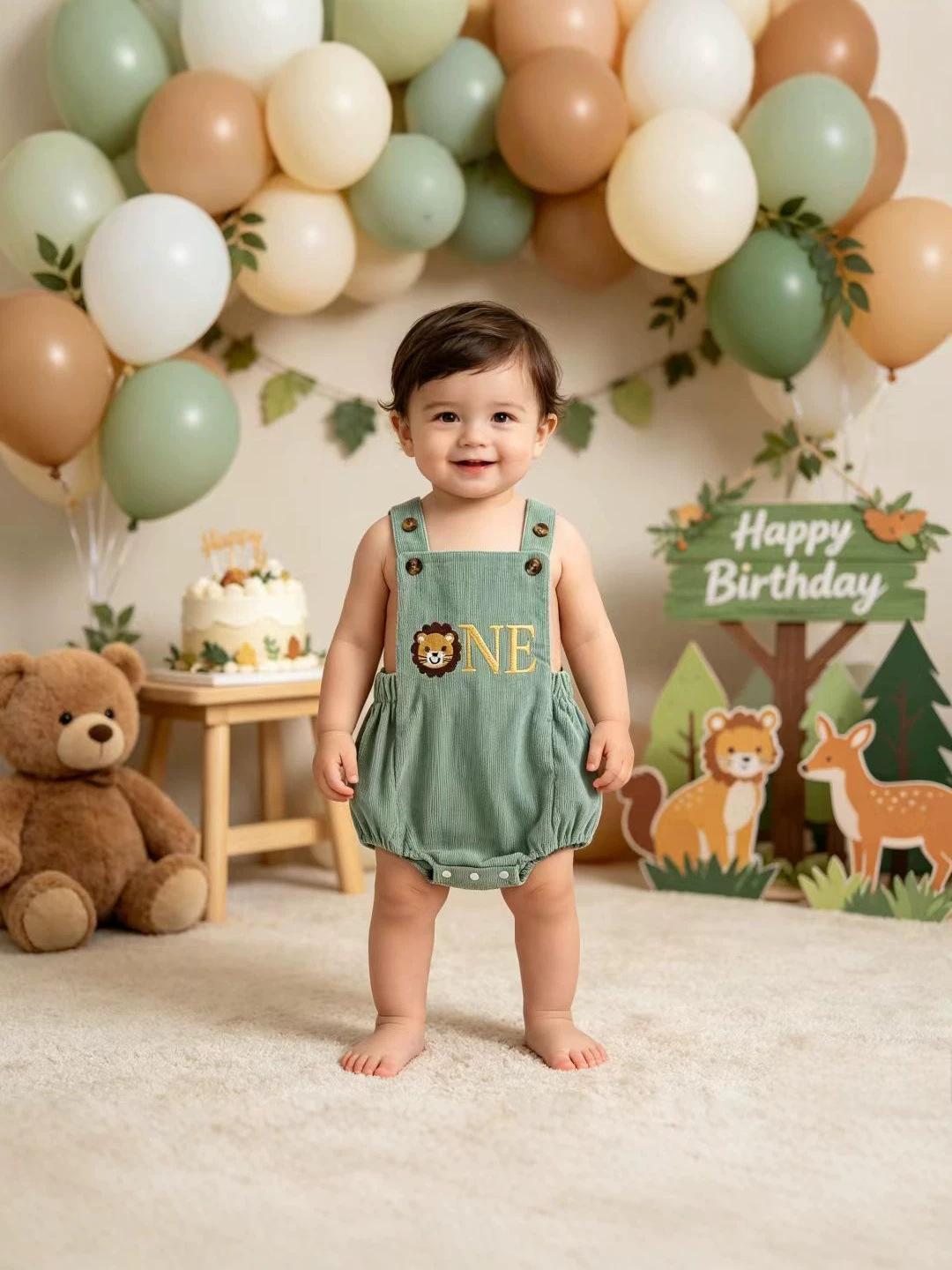 Cute Baby Summer Romper With Embroidered Straps