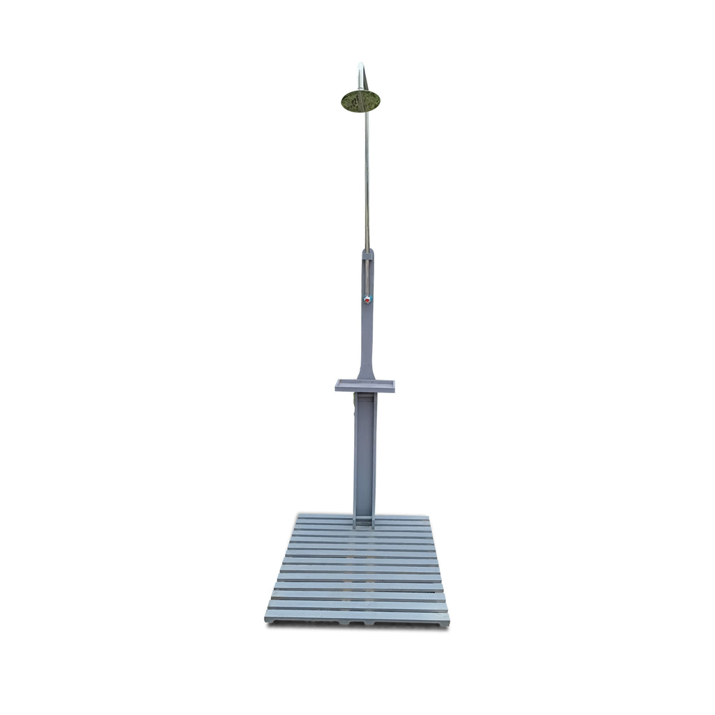 Outdoor Garden Pool Shower with Chassis Board, Cooling Solution, Gray Solid W