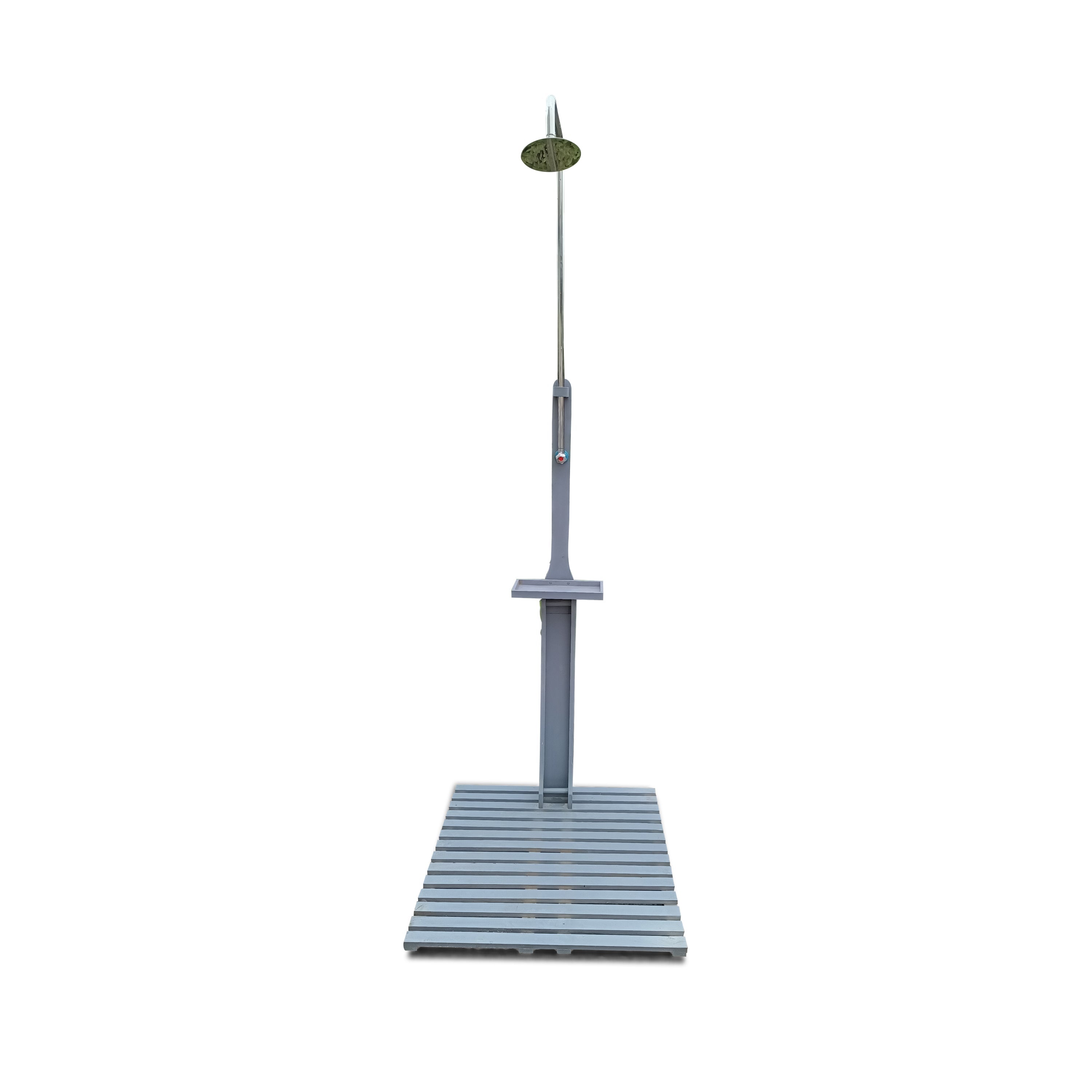 Outdoor Garden Pool Shower with Chassis Board, Cooling Solution, Gray Solid W