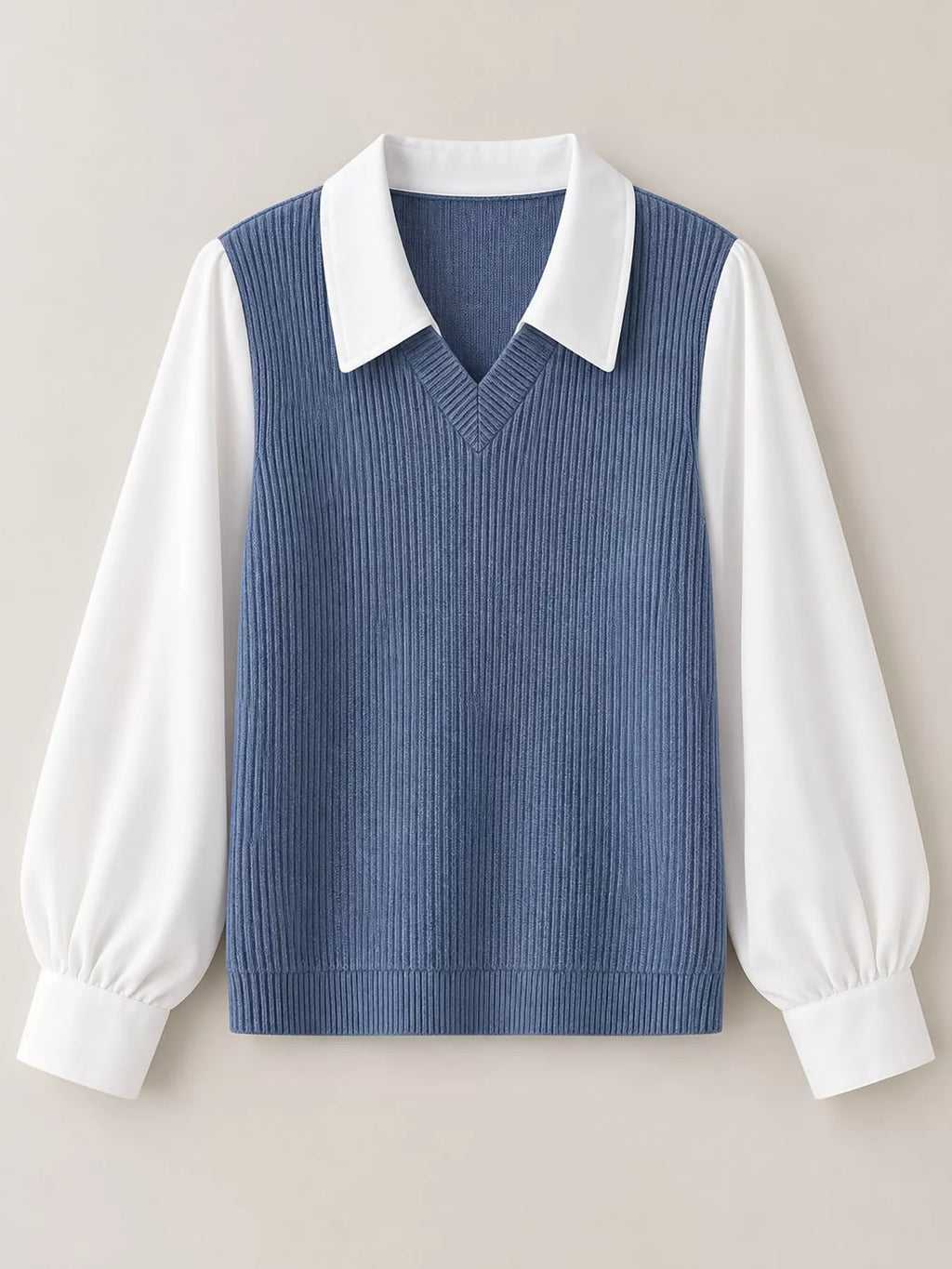 Layered Look Long Sleeve Blouse