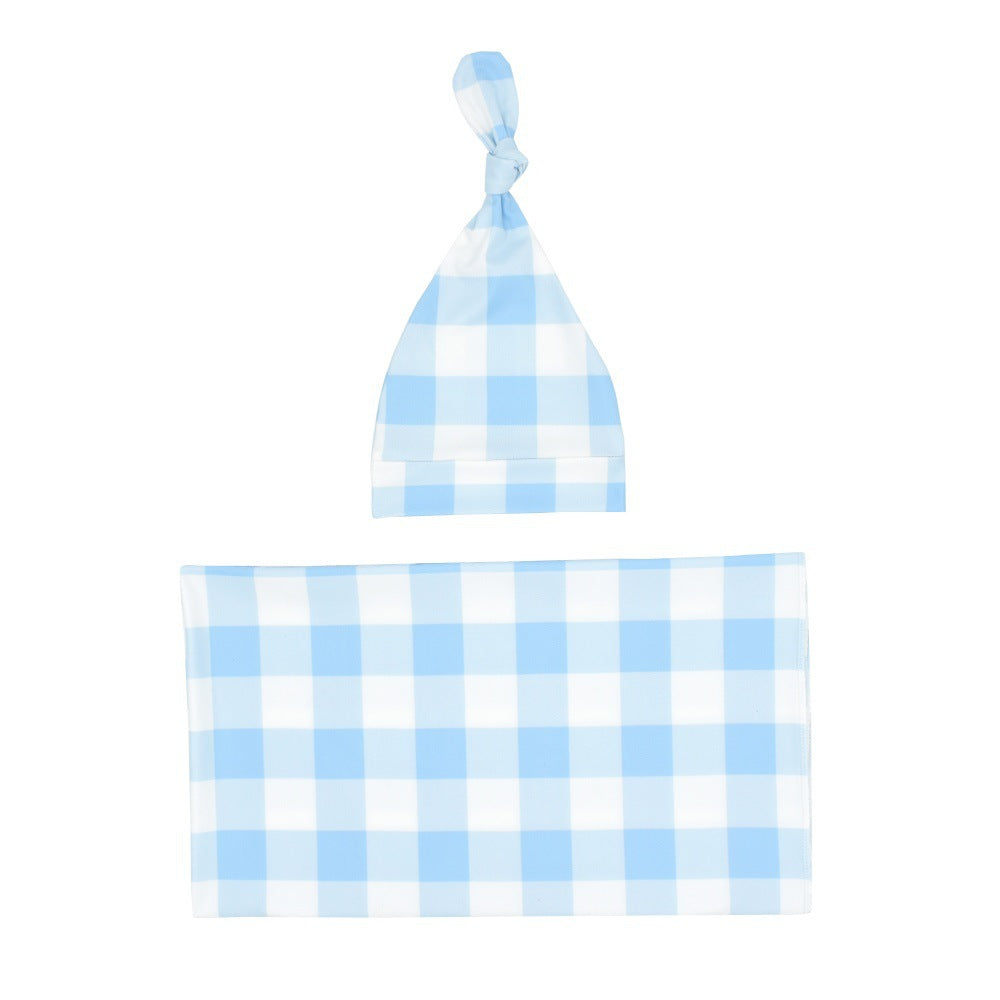 Newborn Swaddle Blanket And Knotted Baby Hat 2-Piece Set