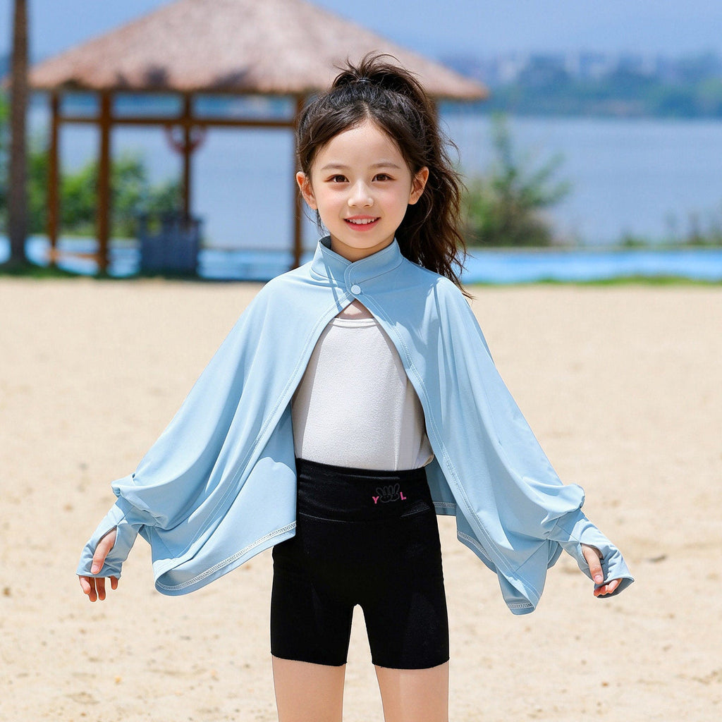Kids Breathable Sun-Protection Shirt Shawl And Outdoor Sun-Blocking Cape