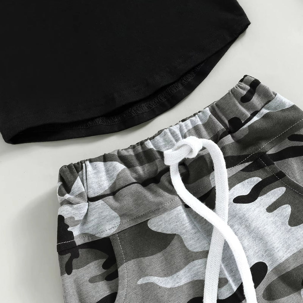 Boys' Hooded Vest T-shirt Suit