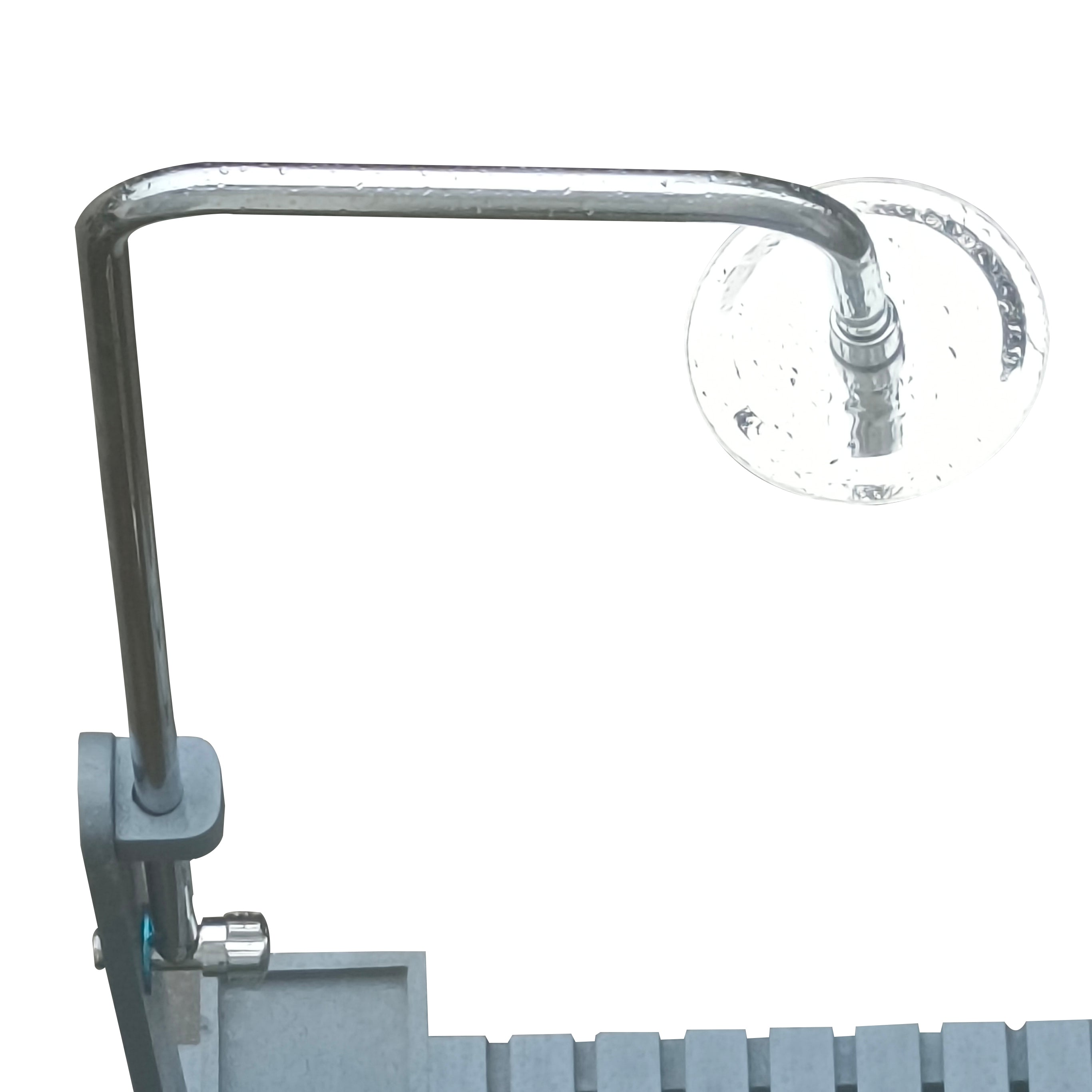 Outdoor Garden Pool Shower with Chassis Board, Cooling Solution, Gray Solid W