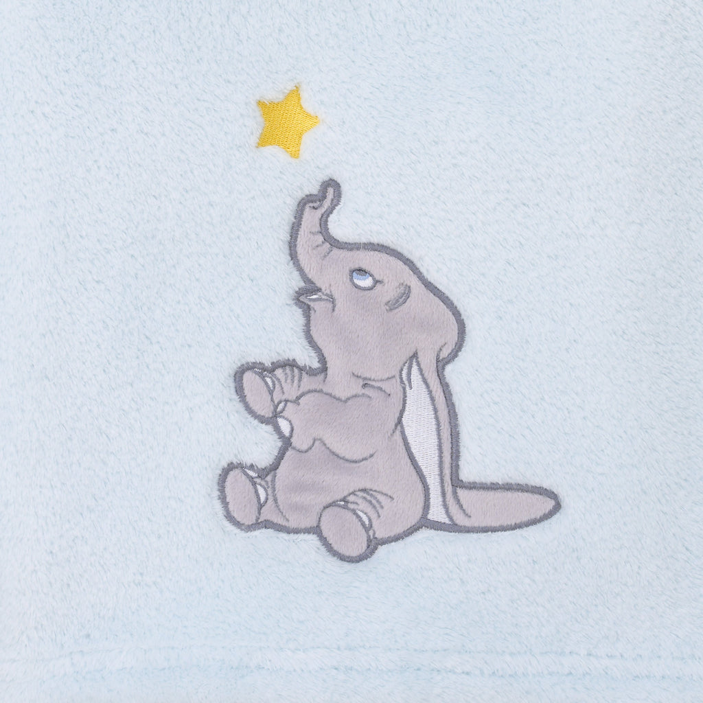 Dumbo - Shine Bright Little Star Aqua, Grey and Yellow Super Soft Baby Blanket with Applique