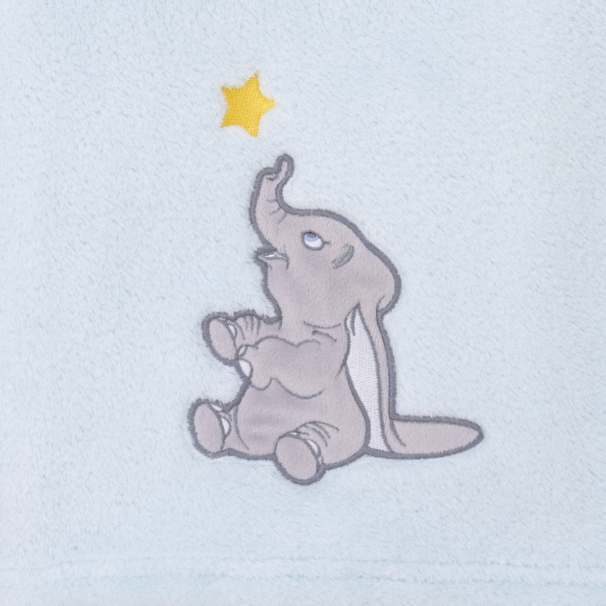 Dumbo - Shine Bright Little Star Aqua, Grey and Yellow Super Soft Baby Blanket with Applique