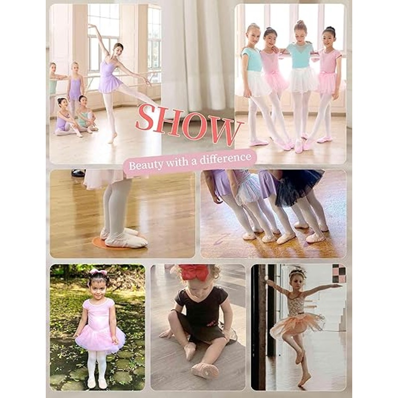 New Daydance Toddler Girls Size 6.5 Pink Ballet Flats PU Leather Dance Shoes