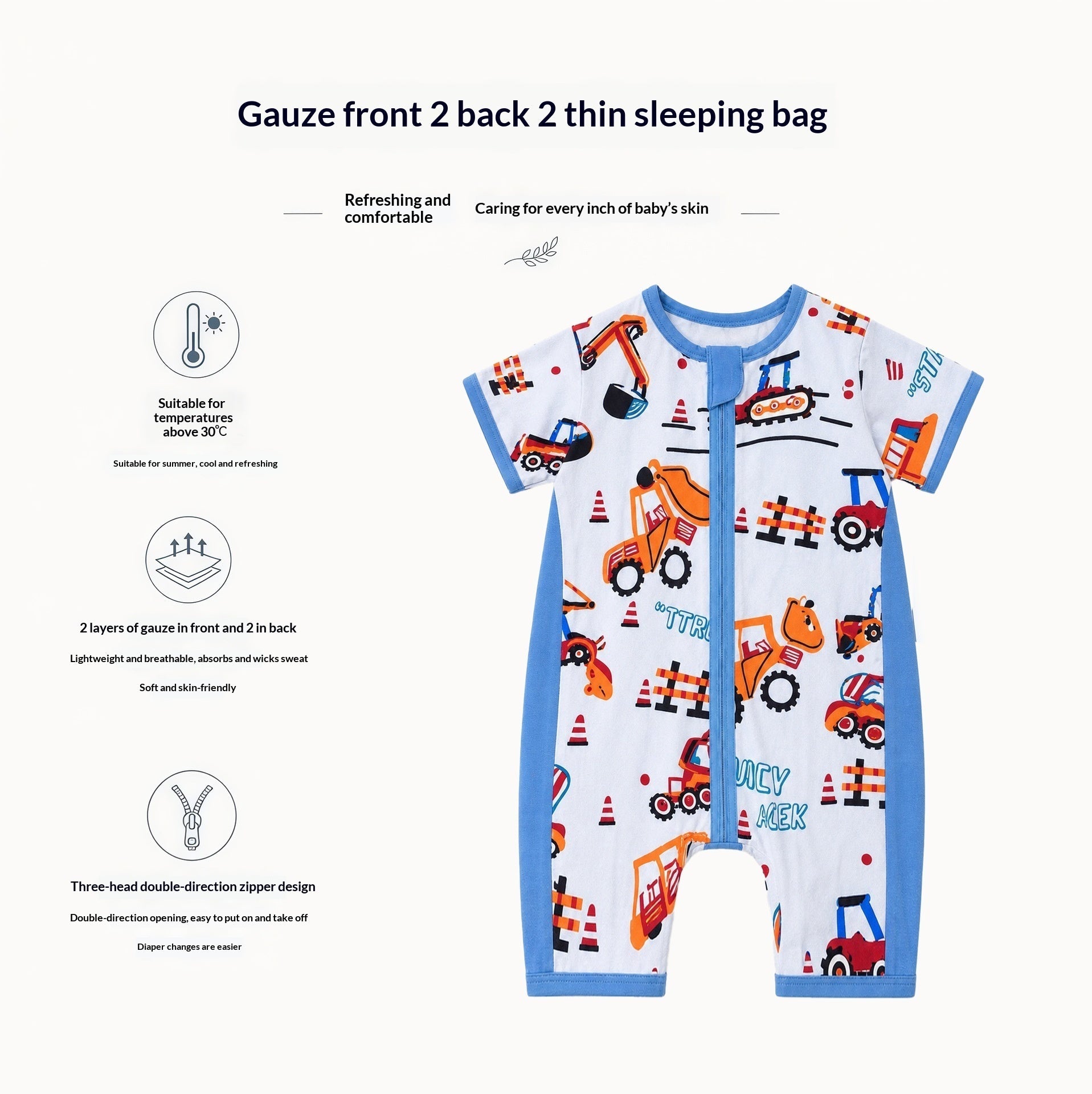 Dudu SpringSummer Lightweight Baby Gauze Sleeping Bag