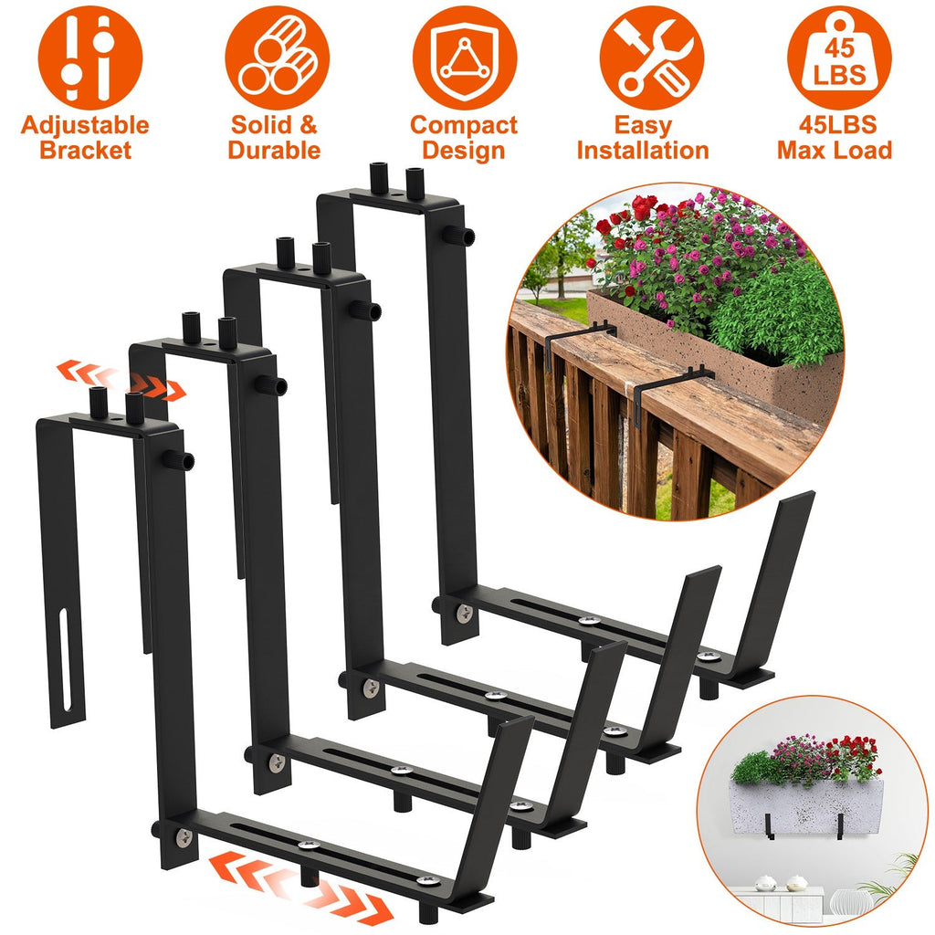 Adjustable Planter Box Brackets for Windowsills