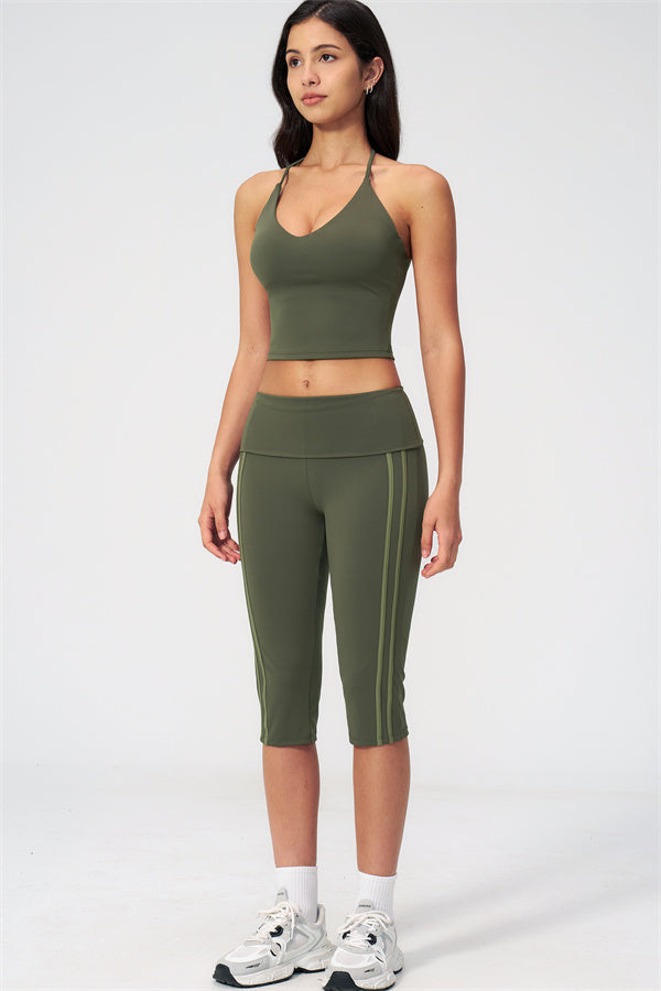 The Evoke Crop Top Capri Leggings 2-Piece Set