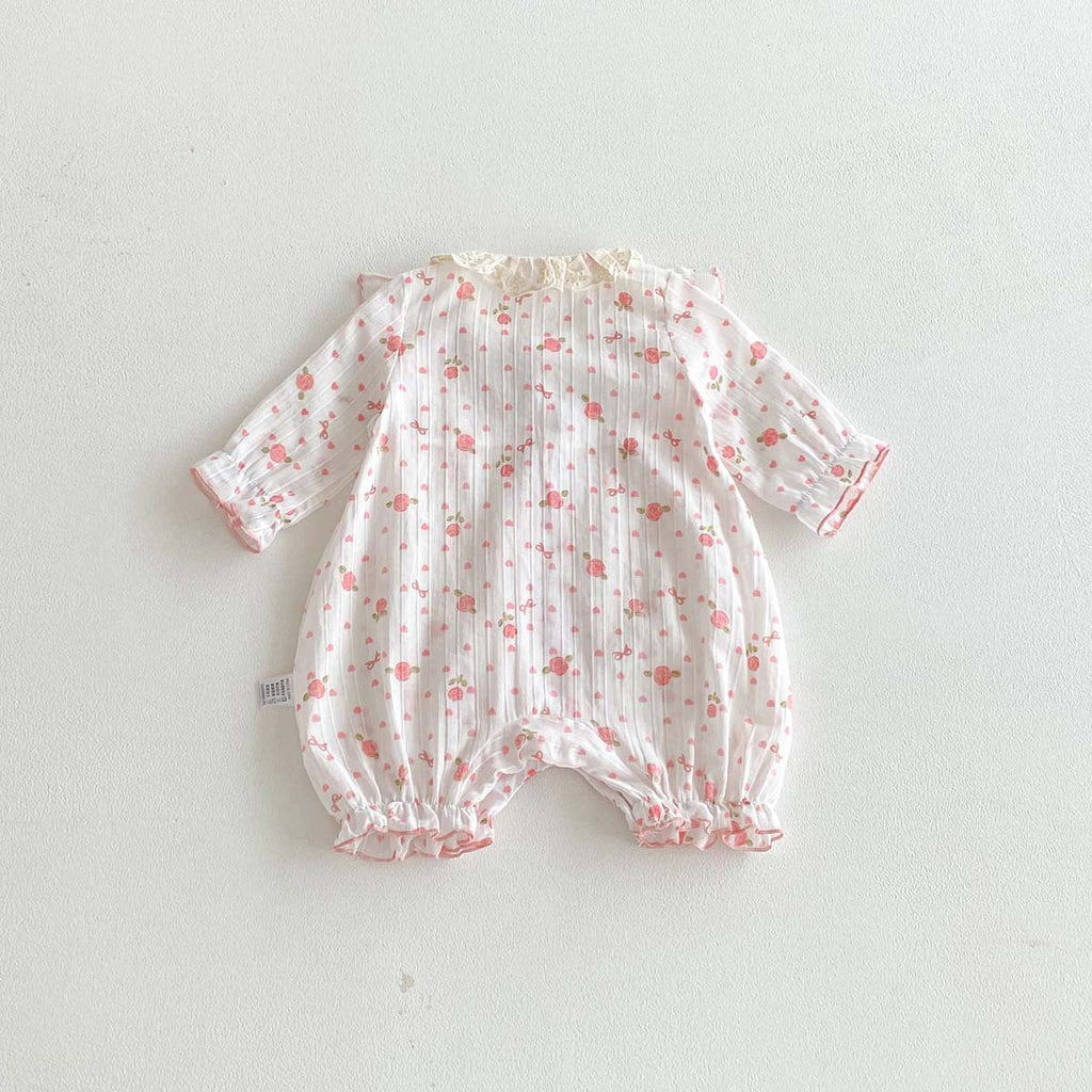 Arrival Sweet Lace-Embroidered Romper For Baby Girls