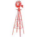 8FT Decorative Garden Windmill with Heavy-Duty Metal Frame - Steel