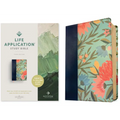NLT Life Application Study Bible, Third Edition (Leatherlike, Teal Floral, Red Letter) - Imitation Leather