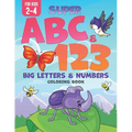 Super ABC & 123: Big Letters & Numbers Coloring Book For Kids 2-4 - Paperback