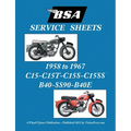 BSA C15-C15t-C15s-C15ss-B40-Ss90-B40e 'Service Sheets' 1958-1967 - Paperback