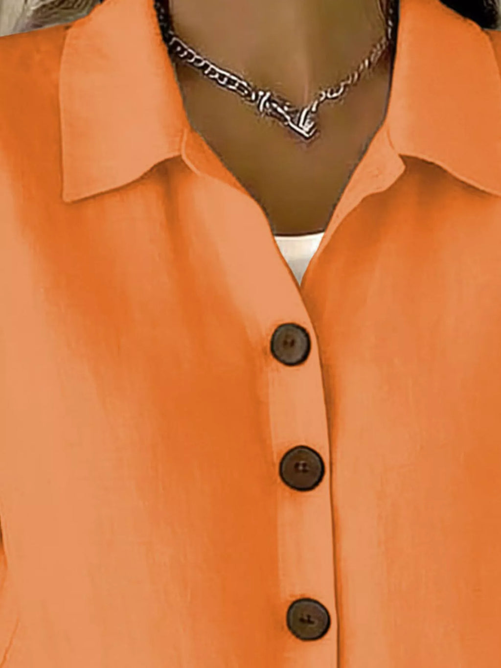 Full Size Button-Down Short Sleeve Shirt Plus Size