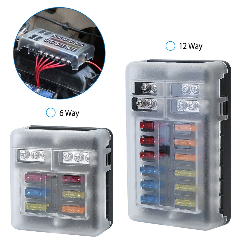 6-Way Fuse Box Holder with LED Indicator