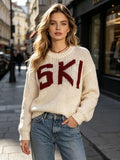 Letter Chunky Knit Sweater