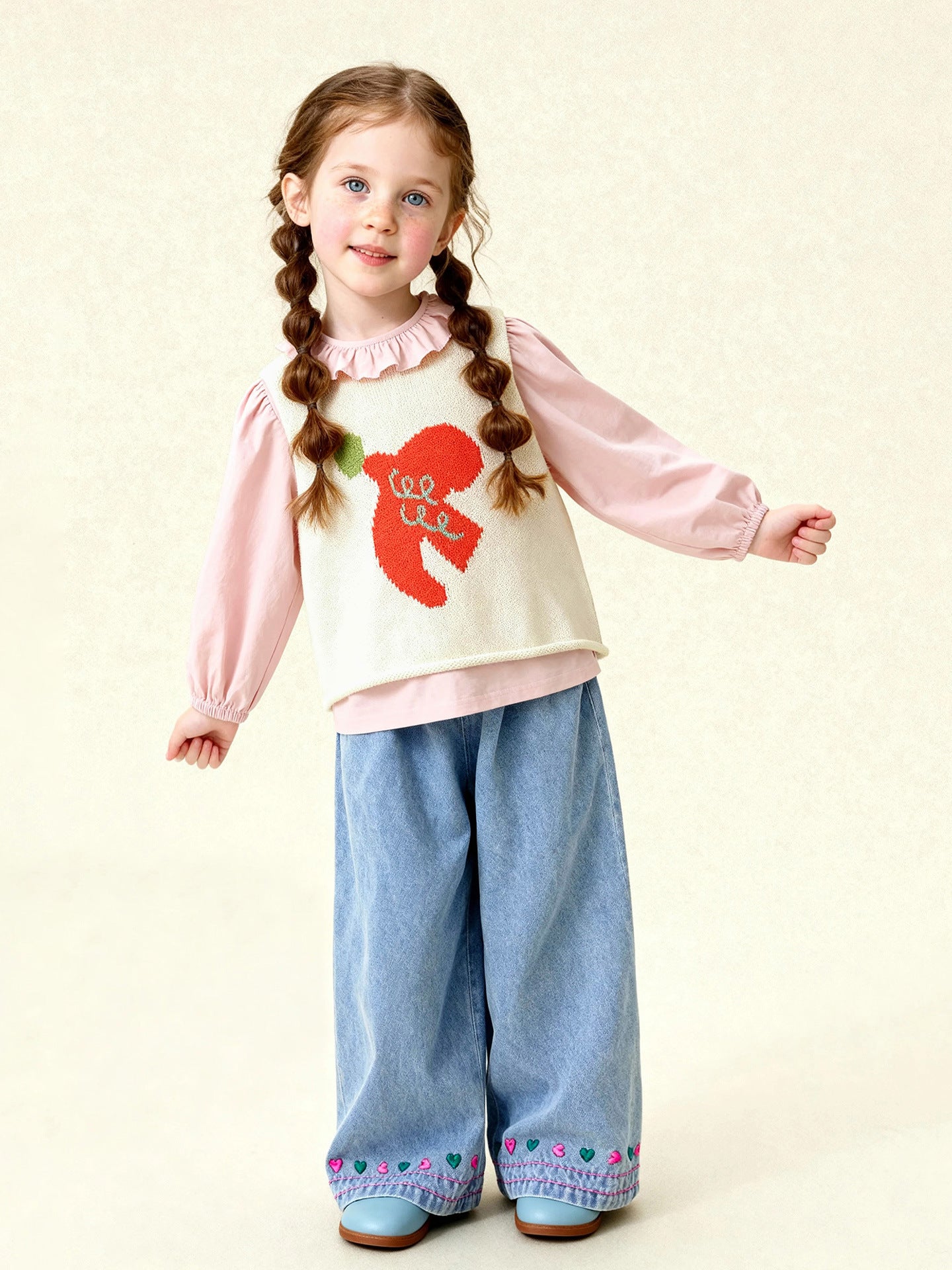 Everyday Versatile Straight-leg Wide-leg Pants For Children