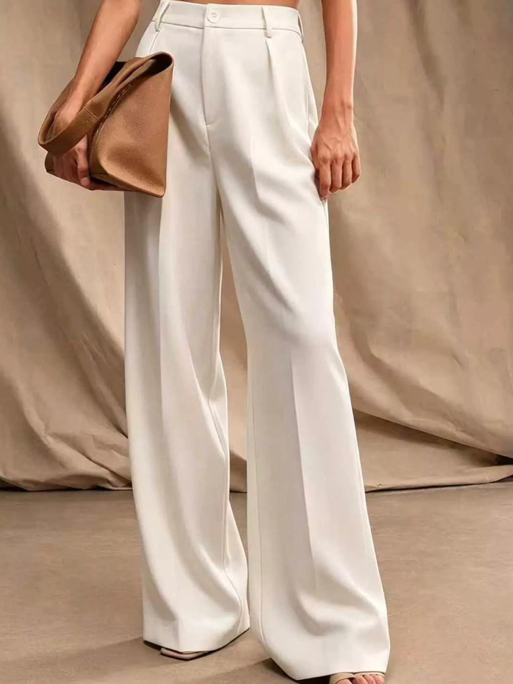 High-Waisted Pleated Wide-Leg Pants