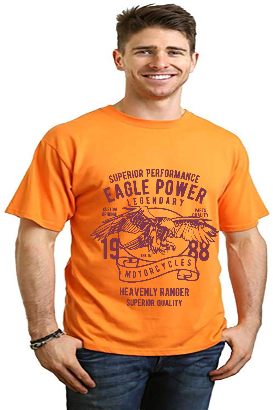 Eagle Power Men's Bamboo Viscose/Organic Cotton Short Sleeve Graphic T-Shirt