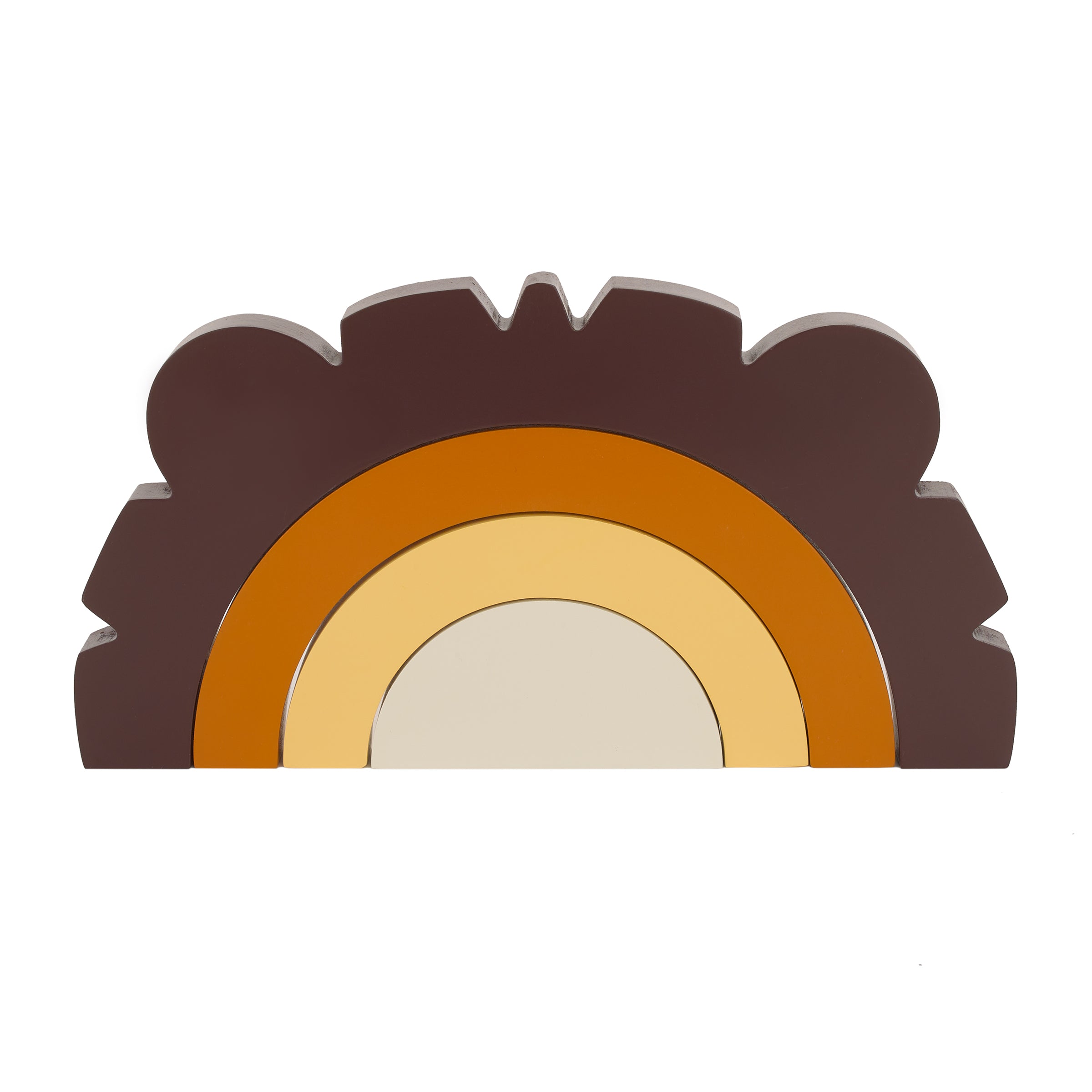 Lion Brown, Orange, Yellow, and Ivory Wood Stacking Shelfie DÃ©cor