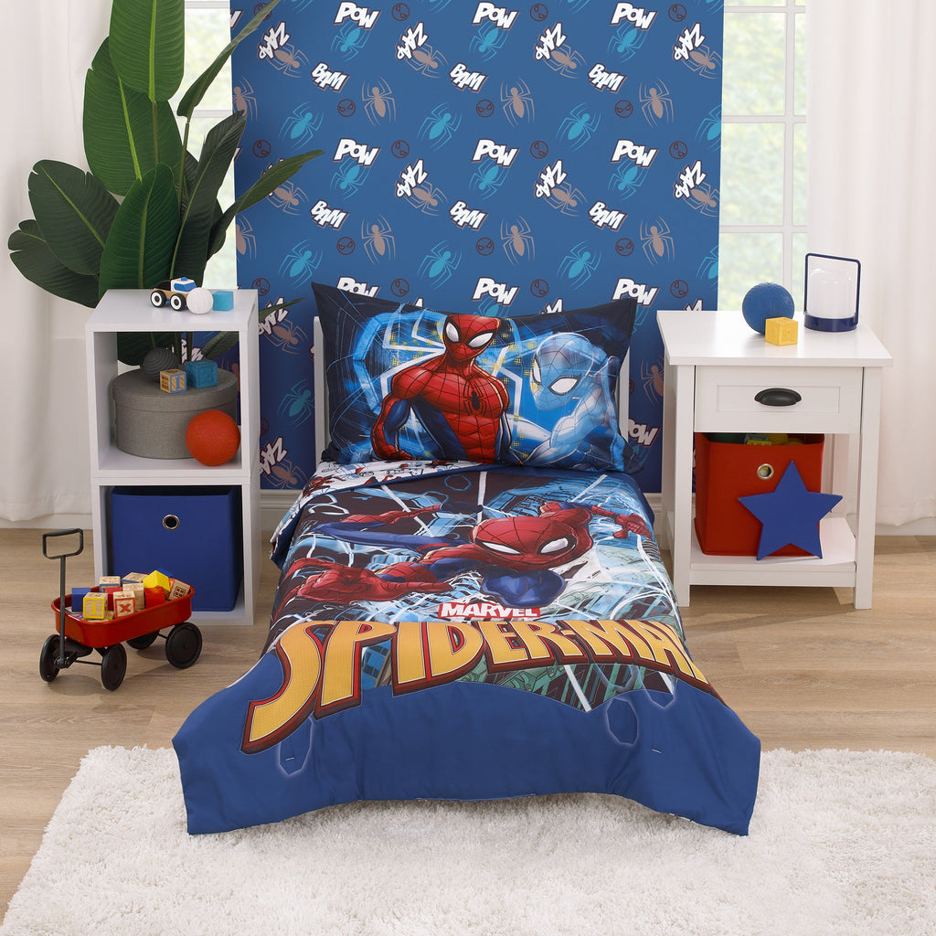 Spider-Man to the Rescue Red, Gray, and Blue Super Soft Toddler Blanket