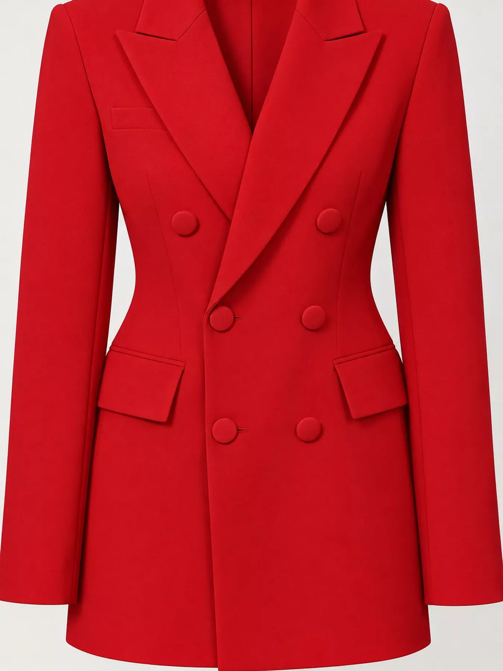 Full Size Double-Breasted Slim-Fit Blazer Plus Size
