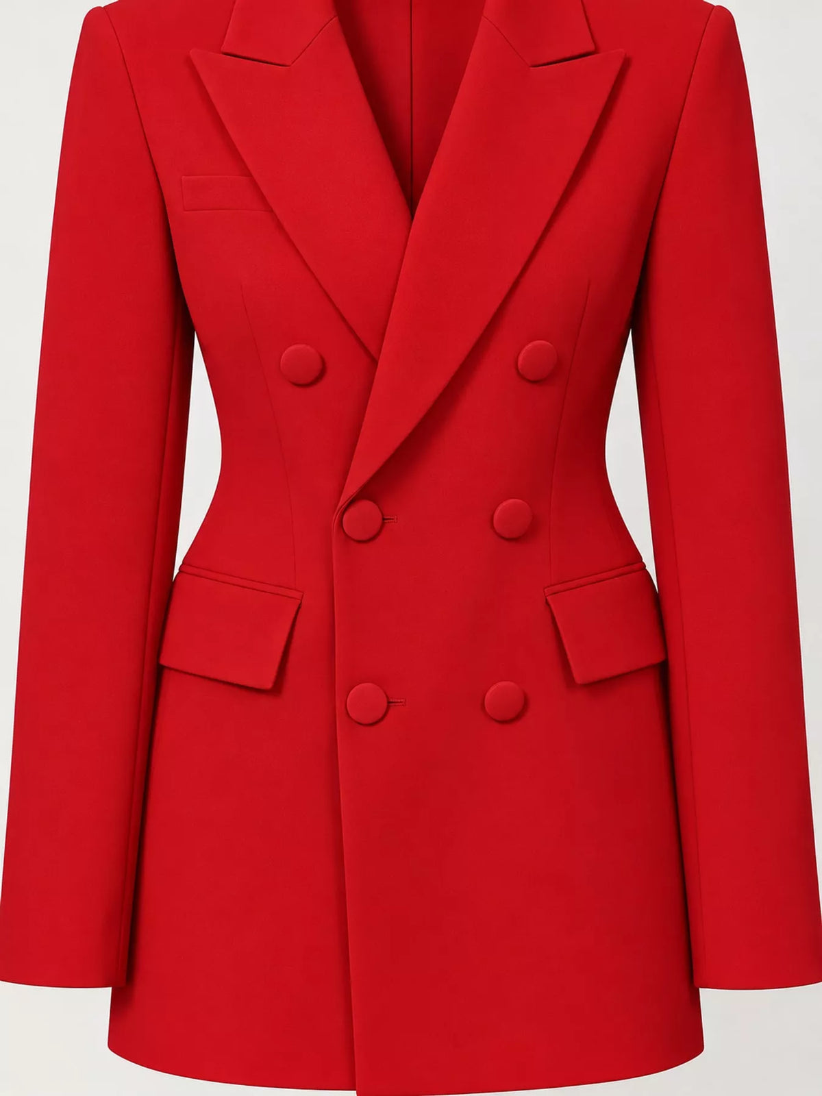 Full Size Double-Breasted Slim-Fit Blazer Plus Size