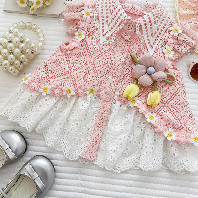 Summer Korean-style Sweet And Stylish Two-piece Set For Baby Girls