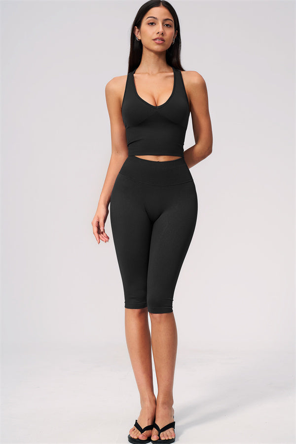 The Allure Crop Top Capri Leggings 2-Piece Set