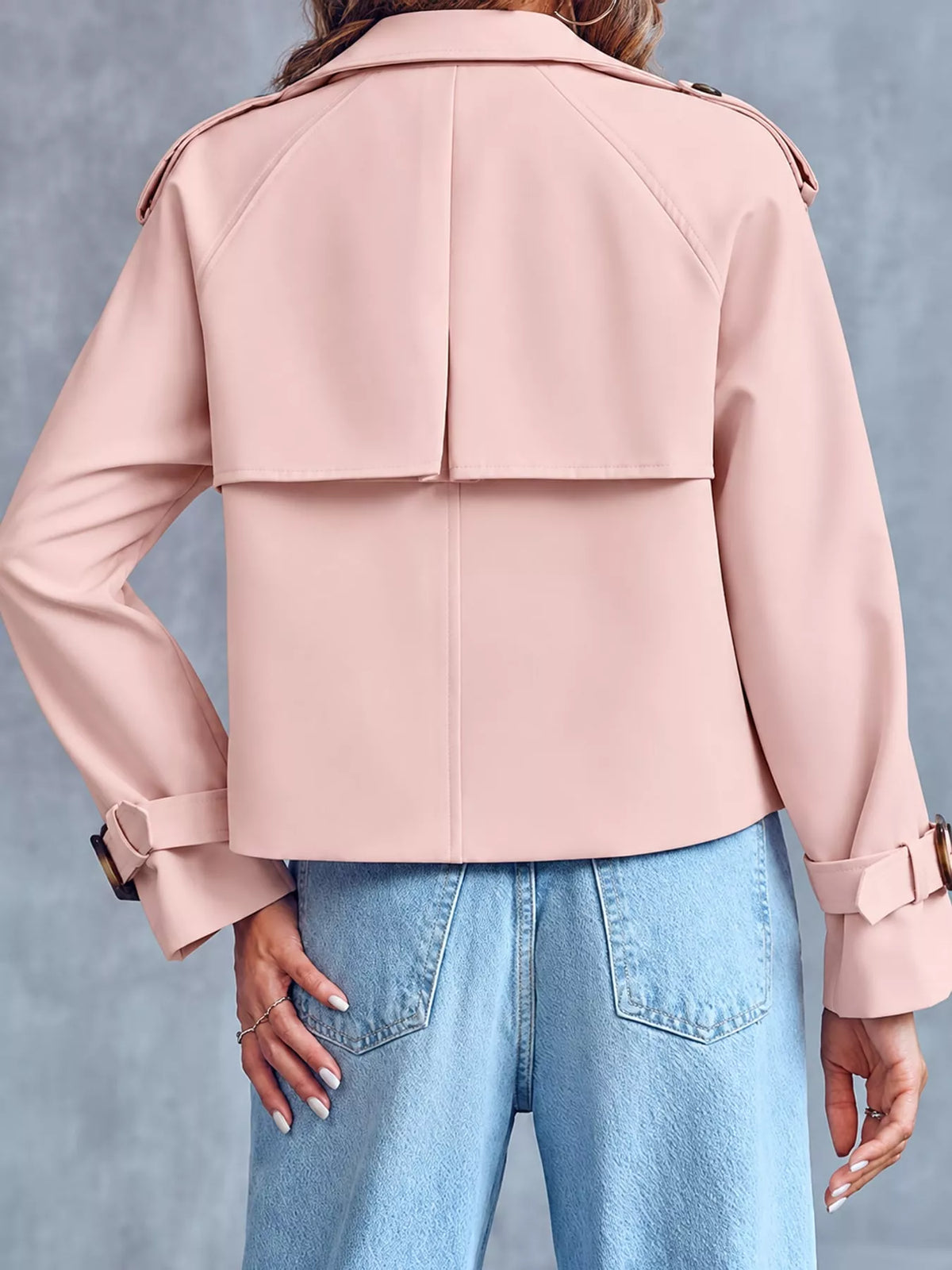 Double-Breasted Cropped Trench Outerwear