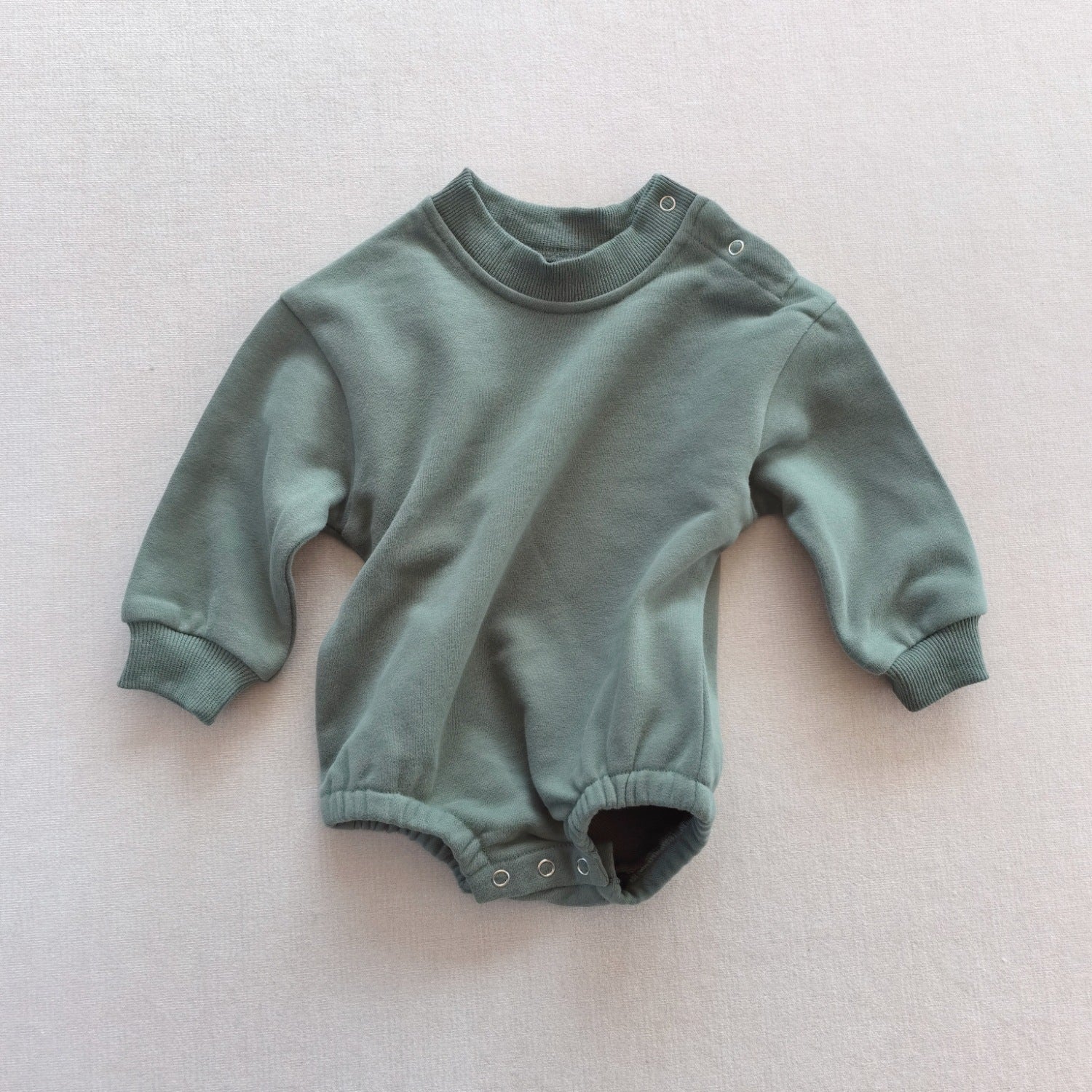 Long-sleeve Solid-color Cotton Casual Jumpsuit