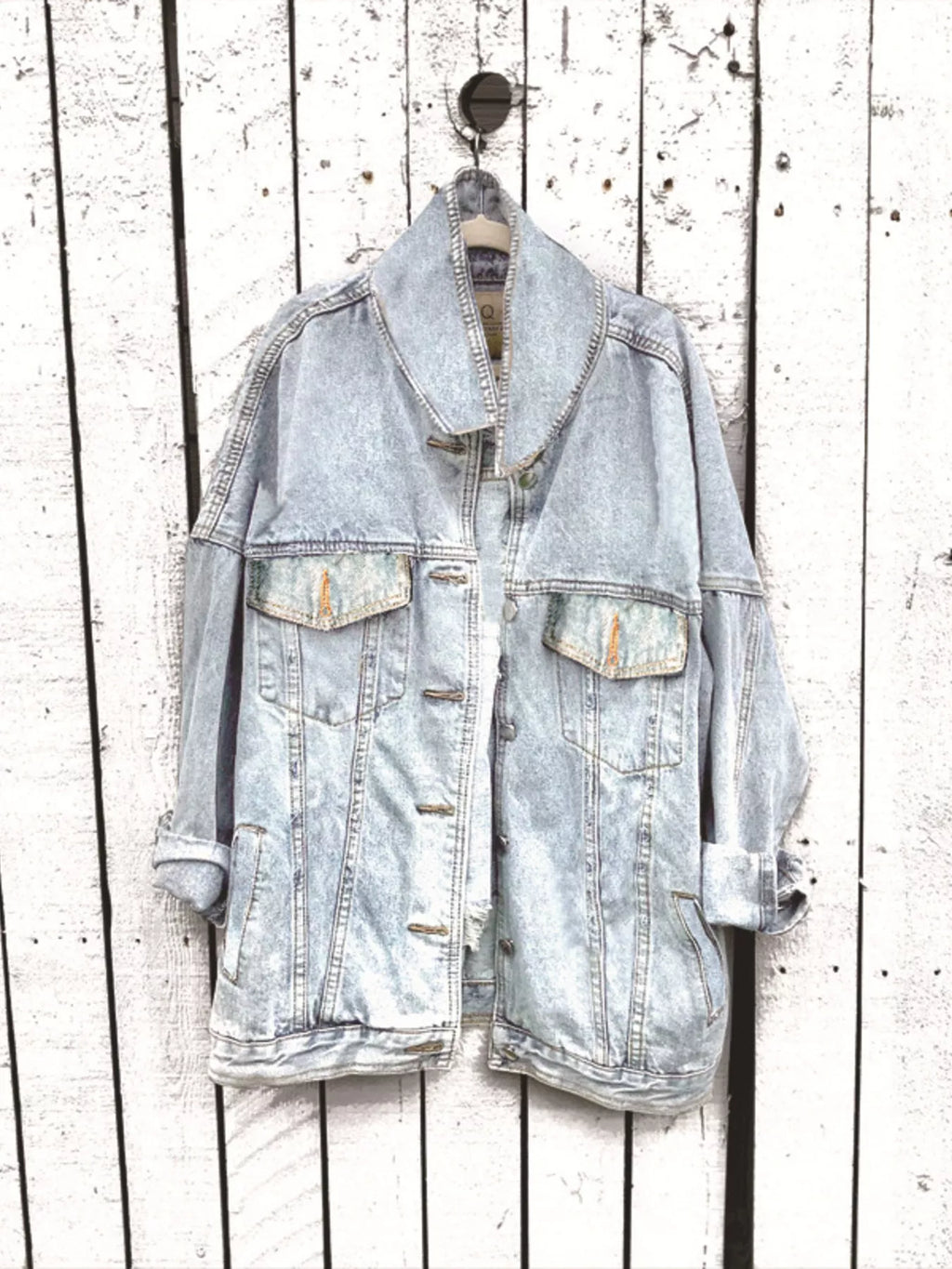 Full Size Skull Graphic Button Up Denim Jacket Plus Size