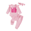 Little Sis Waffle-knit Hoodie 3-piece Set