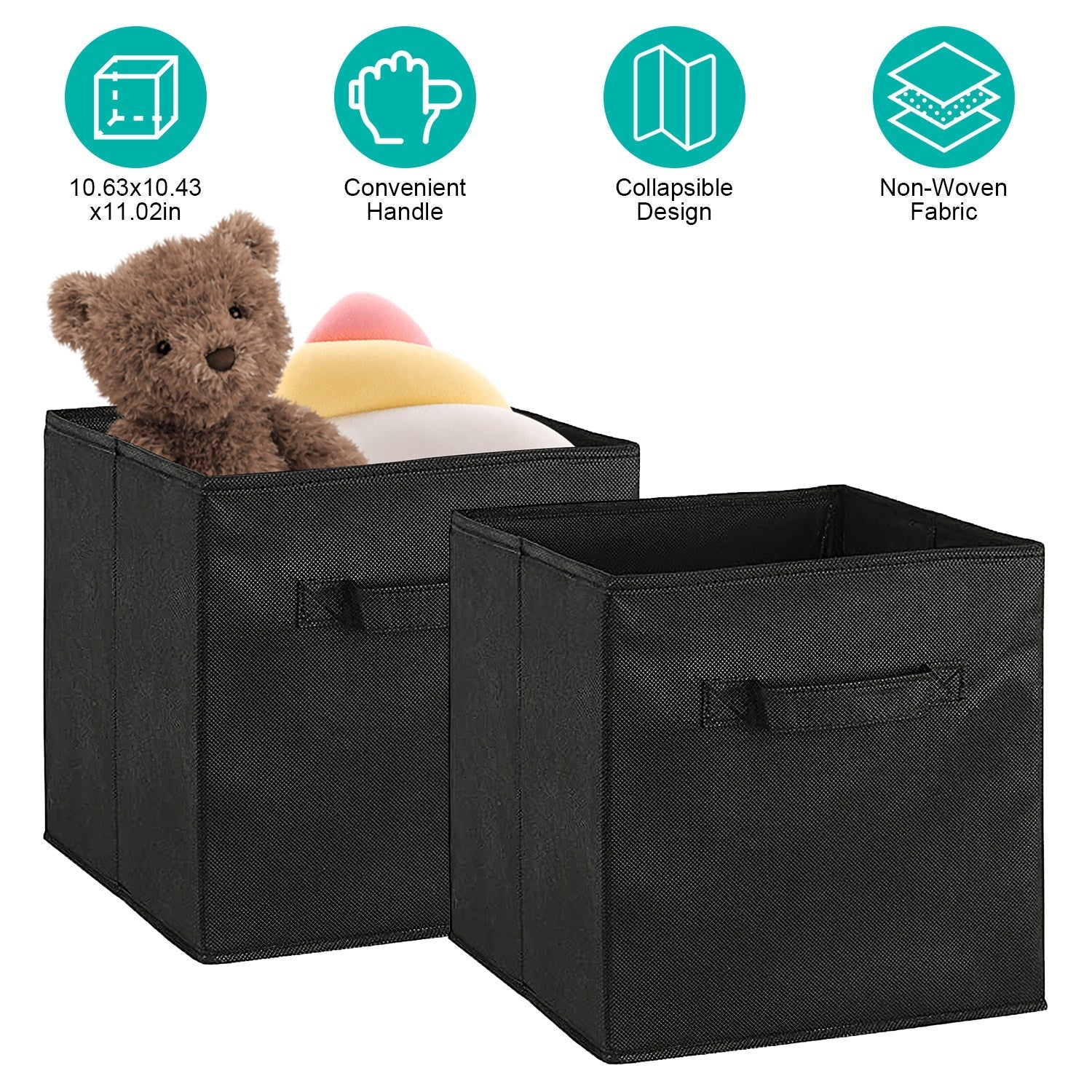 Storage Bin Non-Woven Fabric Cube Organizer with Handle