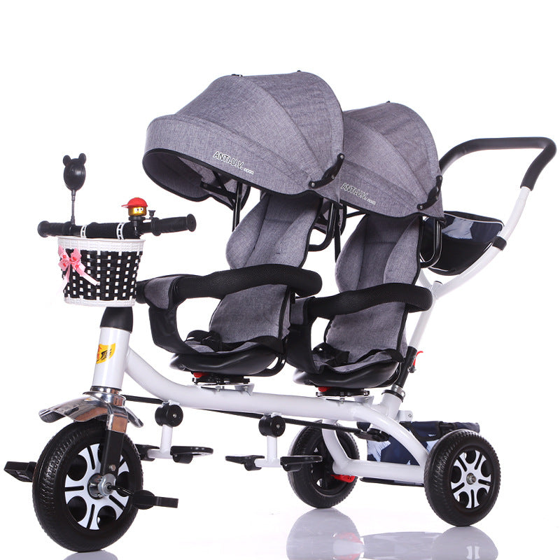 Lightweight Twin Baby Tricycle Stroller