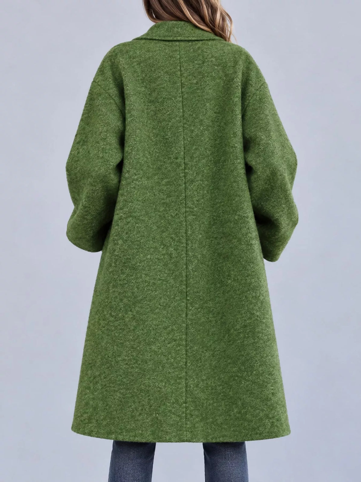 Full Size Lapel Collar One Button Coat Plus Size