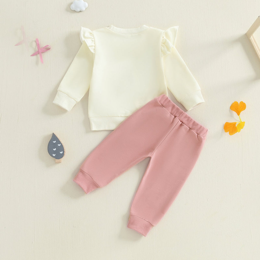 Baby Girls Duck And Letter-print Hoodie Set