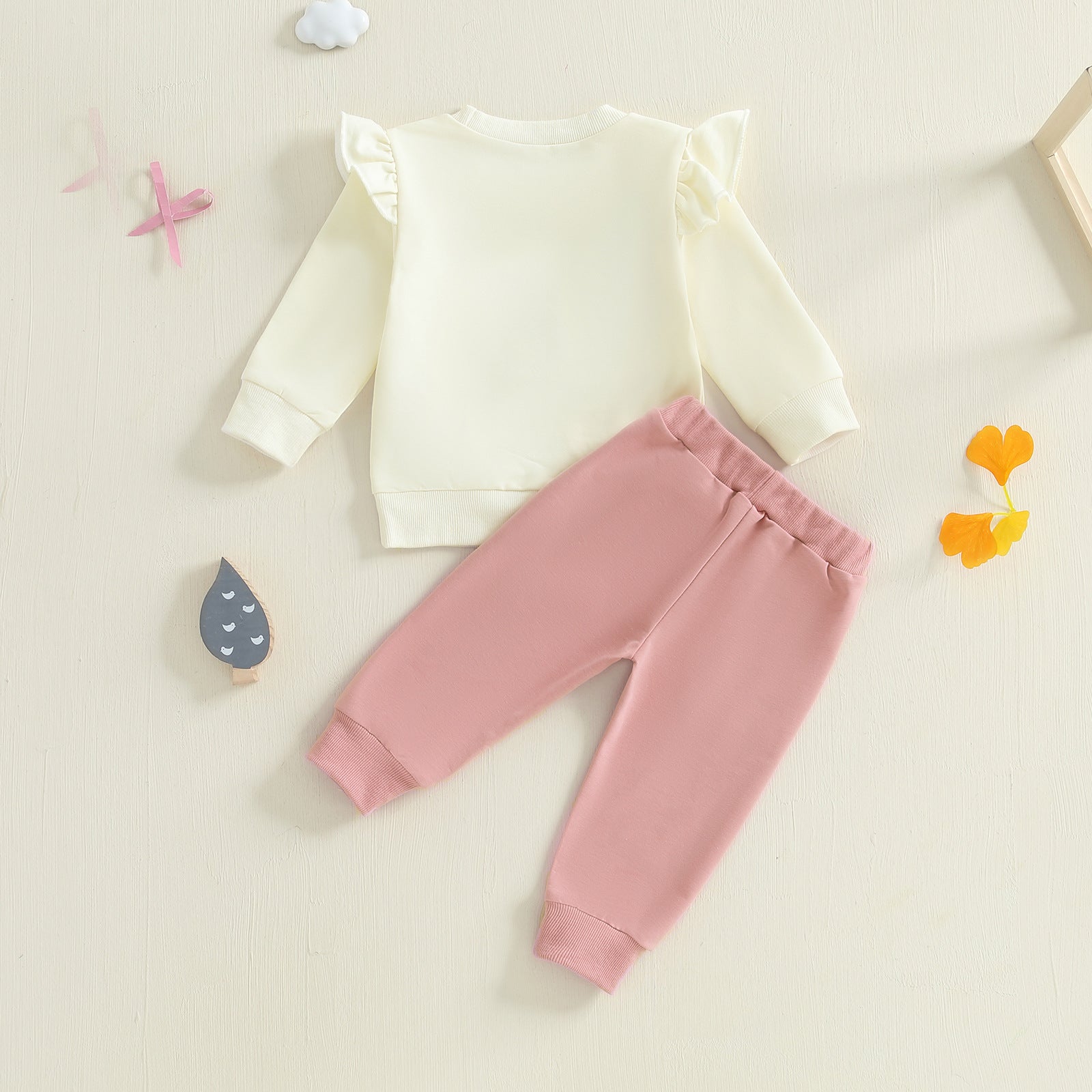 Baby Girls Duck And Letter-print Hoodie Set