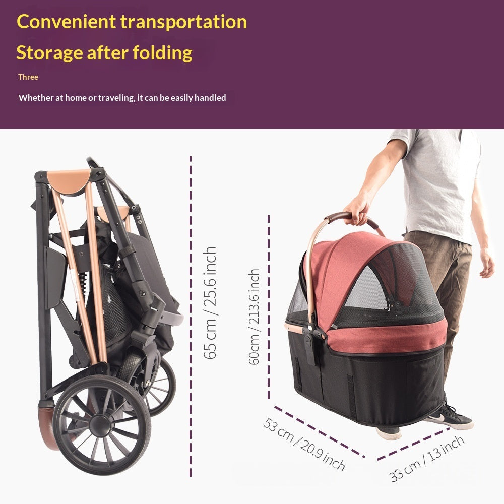 Three-in-one Detachable Folding Pet Stroller