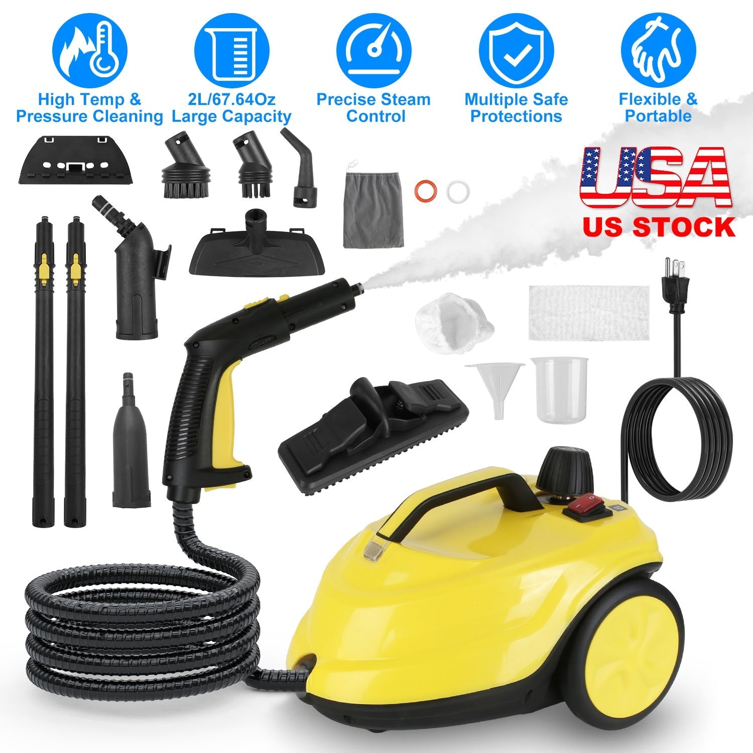 Steam Cleaning Machine with Wheels – All-Surface Deep Clean