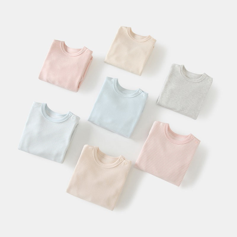 Cotton Baby Boneless Shoulder-Clasp Pajamas